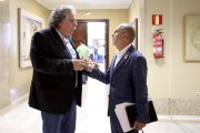 Tardá y Campuzano hoy en los pasillos del Congreso-