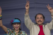 Daniel Ortega y Rosario Murillo.-AP / ESTEBAN FÉLIX