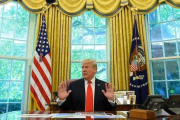 El presidente de los Estados Unidos, Donald Trump, en la Oficina Oval en la Casa Blanca en Washington DC.-JIM WATSON (AFP)