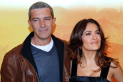 Antonio Banderas y Salma Hayek, en la presentación de la película El gato con botas.-FRANCOIS GUILLOT