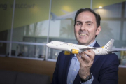 El presidente de Vueling, Javier Sánchez-Prieto, en la sede de la aerolínea en El Prat de Llobregat.-FERRAN NADEU