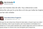 Tuit de Inés Arrimadas en que anuncia que denunciará a la internauta que desea que la violen.-EL PERIÓDICO