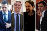 Pedro Sánchez, Pablo Casado, Pablo Iglesias, Albert Rivera-