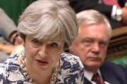 May durante la intervención en que ha explicado su oferta sobre los residentes europeos en el Reino Unido.-