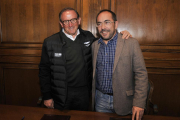 Francisco Rubio y Luis Rey tras la firma del convenio de colaboración entre el Numancia y Diputación.-Valentín Guisande