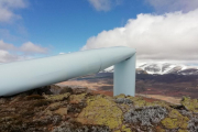 Estado en el que quedó el aerogenerador dañado por el viento-Borja López