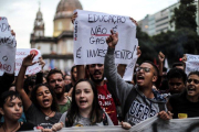 Protestas en Rio de Janeiro, Brasil,  por los recortes en la educación pública.-EFE