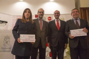 El presidente de la Diputación y el rector de la Universidad de Salamanca entregan los Premios Diputación de Salamanca a la Transferencia de Conocimiento Universidad – Empresa en el ámbito agropecuario. En la imagen (de I a D): Remedios Morales (segundo p-David Arranz / ICAL