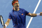 David Ferrer celebra su victoria en el Abierto de Australia.-