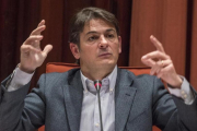 Oriol Pujol en su comparecencia en el Parlament, en marzo del 2015.-