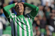 Rubén Castro se lamenta tras fallar una oportunidad, en un partido del Betis en el estadio Benito Villamarín.-Foto:   EFE / JULIO MUÑOZ