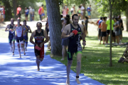 Almazán fue el escenario de un doble campeonato de España, de duatlón el sábado y de triatlón el domingo.-Diego Mayor