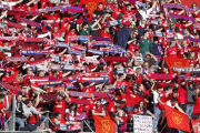Los aficionados de Osasuna en el encuentro del 17 de febrero ante el Numancia en Los Pajaritos.-Mario Tejedor