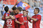 Celebración del gol del Numancia.-DIEGO MAYOR