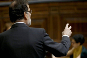 El presidente del Gobierno, Mariano Rajoy, durante su intervención hoy en la sesión de control al Ejecutivo del Congreso.-Foto: EFE