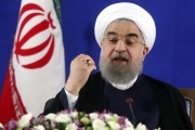 Hasán Rohani, en la rueda de prensa de este lunes, 22 de mayo.-EFE