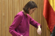 La ministra de Industria, Reyes Maroto, durante su comparecencia en la Comisión de Industria del Congreso de los Diputados.-DAVID CASTRO