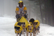 El musher Manuel Pérez en la etapa de ayer con final en Bocalprado-