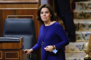 Soaraya Sáenz de Santamaría, en el Congreso.-JUAN MANUEL PRATS