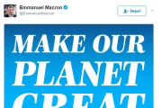 El tui de Macron con el mensaje 'Make our planet great again'.-