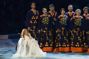 La cantante Yulia Samoylova, representante de Rusia en el Festival de Eurovisión, en el 2014, durante su actuación en la ceremonia de apertura de los Juegos Paralímpicos de Sochi, en el 2014.-Ekaterina Lyzlova
