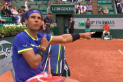 Nadal distute con el juez de silla Carlos Ramos durante su partido contra Bautista.-