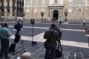 El Palau de la Generalitat, a primera hora del sábado.-JORDI COTRINA