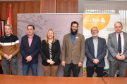 José Antonio Lucas, Benito Serrano, Yolanda de Gregorio, Pablo Sabin, José Antonio de Miguel y José Manuel Ruiz en la presentación del proyecto en Soria. HDS