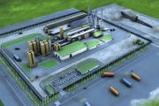 Recreación del posible diseño de la fábrica transformadora que Magna pretende ubicar en Borobia. / MAGNA-