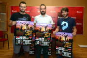 Manu Salvador, Ángel Hernández y Elías Terés durante la presentación del torneo de Voley Plaza.-ÁLVARO MARTíNEZ