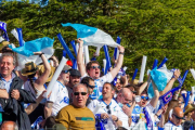 Aficionados del Almazán en el play off por el ascenso celebrado el pasado mes de mayo. MARIO TEJEDOR