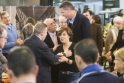 Santamaría, con Albiol, este sábado en una comida-mitin en Girona.-EL PERIÓDICO