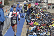 Zona de transición de una de las pruebas de duatlón disputadas en Soria.-LUIS ÁNGEL TEJEDOR