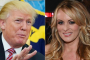 Fotos de archivo del presidente de Estados Unidos, Donald Trump y la actriz porno, Stormy Daniels.-MANDEL NGAN (GETTY IMAGES)