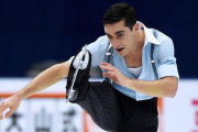 Javier Fernández, en un momento de su programa largo, en el Capital Gymnasium de Pekín, sede de la Copa de China.-AFP / WANG ZHAO