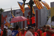 El muro que caerá al final de la manifestación mediante sonidos.-ALBERT BERTRAN