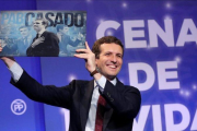 Pablo Casado, el pasado jueves en la cena de Navidad del PP.-JUANJO MARTÍN (EFE)