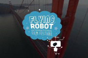 Portada de la página web del Flying Robot International Film Festival donde se ve el logo del evento y el puente de San Francisco capturado desde un dron.-Foto: FRIFF OFFICIAL PAGE