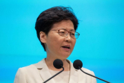 La jefa del Gobierno de Hong Kong, Carrie Lam en una rueda de prensa.-EFE