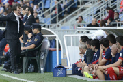 El técnico del Numancia Juan Antonio Anquela durante el encuentro en Tenerife. / ÁREA 11-