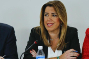 Susana Díaz, este lunes, durante la reunión del partido en Sevilla.-MARCELO DEL POZO (REUTERS)