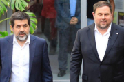 Jordi Sànchez y Oriol Junqueras, el pasado julio en Barcelona.-FERRAN NADEU