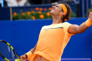 Nadal celebra su victoria sobre el alemán Kohlschreiber.-AFP / JOSEP LAGO