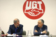 Unai Sordo (CCOO) y Pepe Álvarez (UGT).-DAVID CASTRO