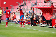 Diego Martínez en el banquillo de Los Pajaritos durante el desarrollo del Numancia-Osasuna del pasado martes. GONZALO MONTESEGURO