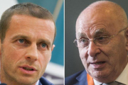 Aleksander Ceferin y Michael van Praag, aspirantes a presidir la UEFA.-AFP / FABRICE COFFRINI