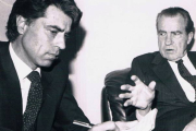 El periodista Jesús Hermida con el expresidente de los EEUU Richard Nixon.-