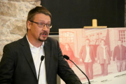 Xavier Domènech, en la presentación de la campaña de Catalunya en Comú.-EL PERIÓDICO