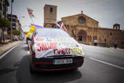 Rodada de los trabajadores de Correos, ayer, por las calles de Soria. GONZALO MONTESEGURO