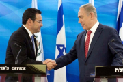 Jimmy Morales y Benjamin Netanyahu durante una reunión en Jerusalén, en noviembre del 2016.-/ ABIR SULTAN (REUTERS (POOL))